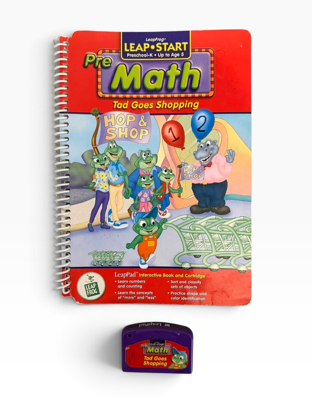 LeapFrog Pre-Math: “Tad Goes Shopping” Preschool-K Book & Cartridge Set